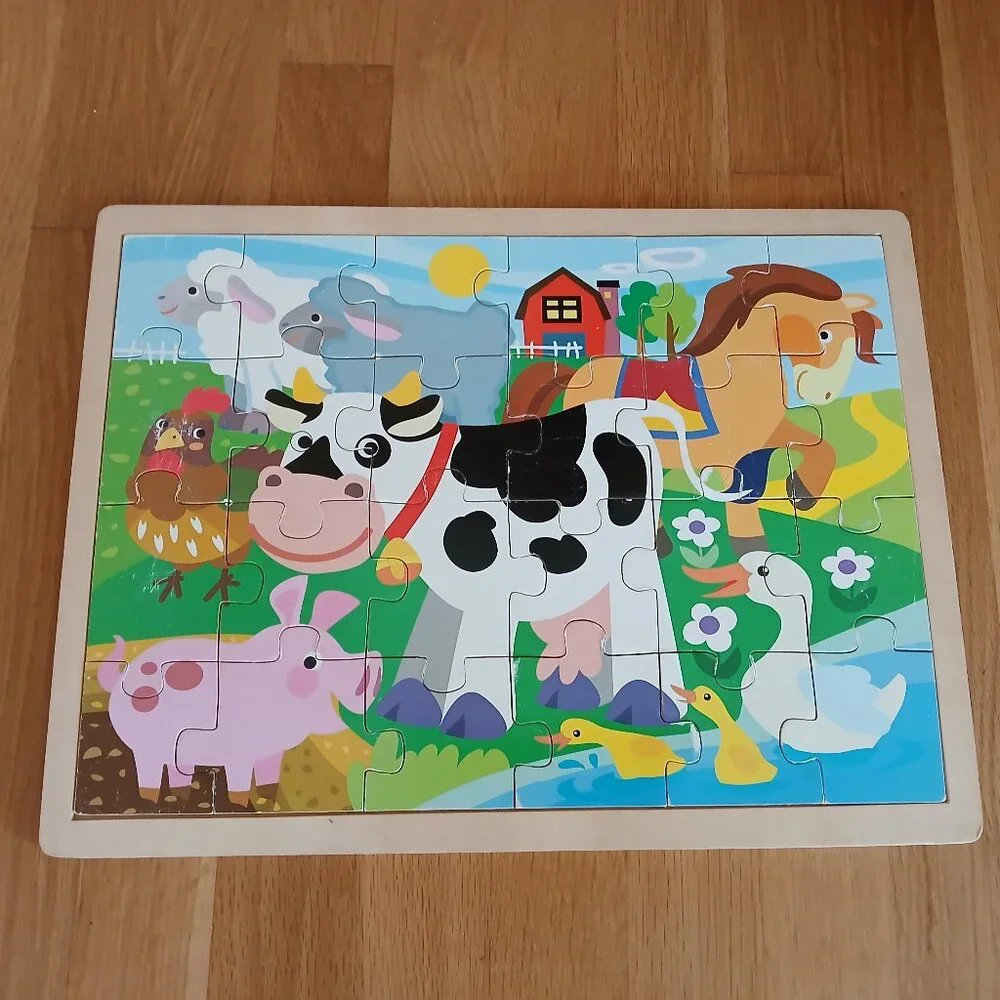 Creatology Wooden puzzle Dinosaurs New + Farm Animals 24 pieces x 2